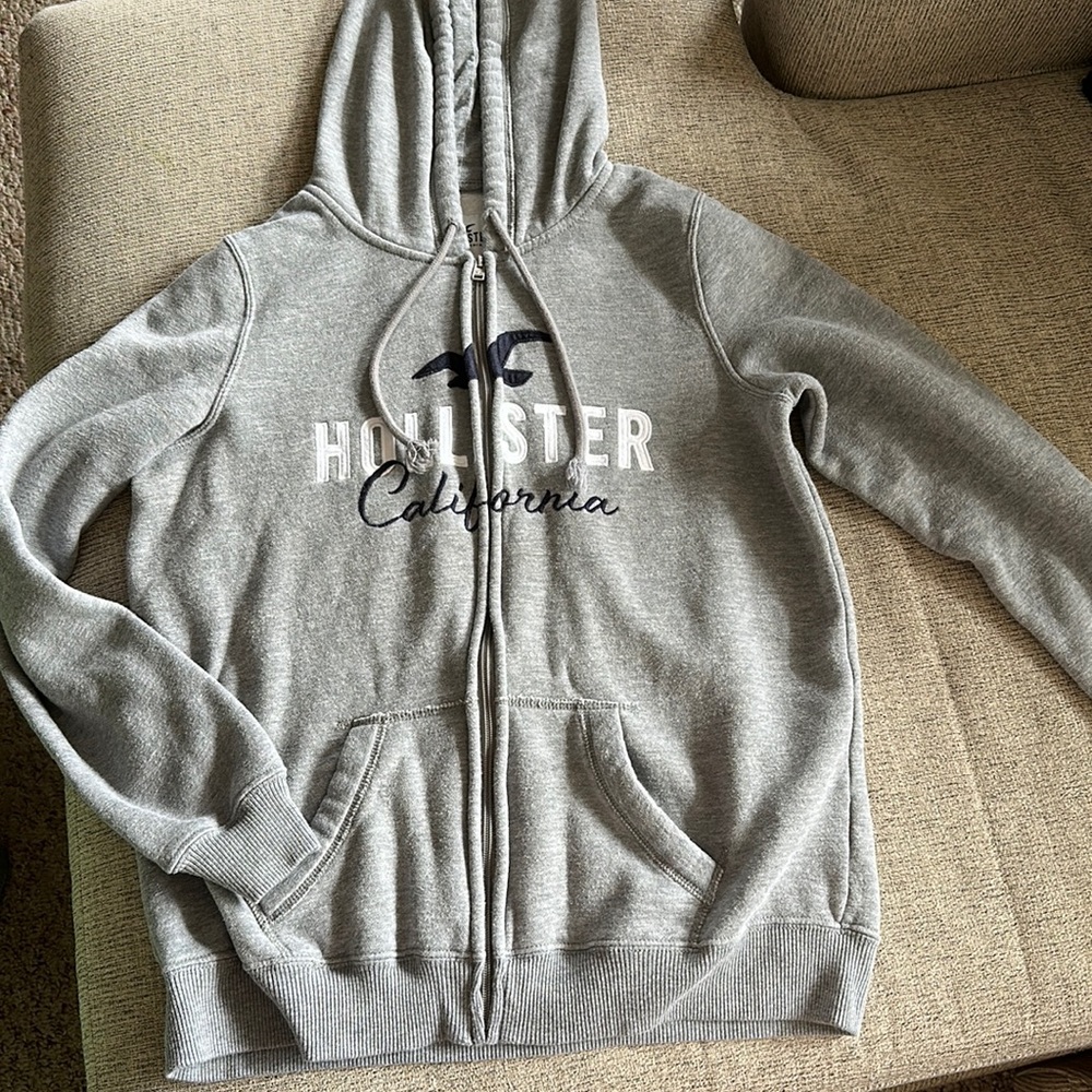 Gray Hollister Zip-up